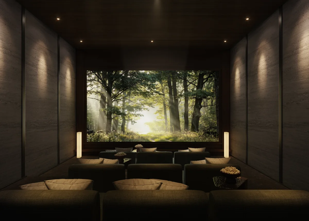 Render of the Sei Saadiyat private cinema room