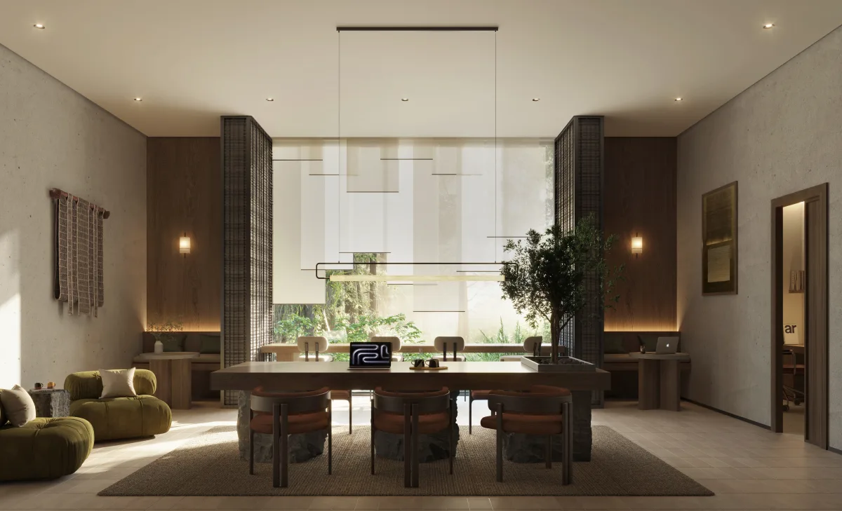 Render of the Sei Saadiyat co-working area