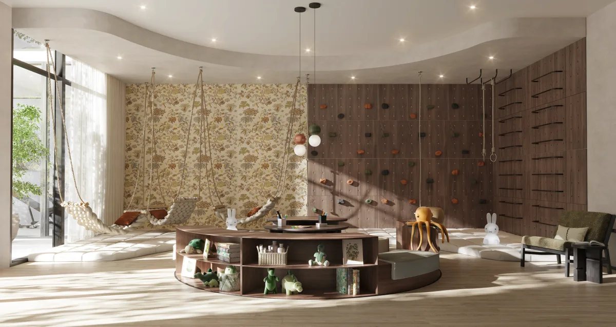 Render of the Sei Saadiyat indoor kids' club