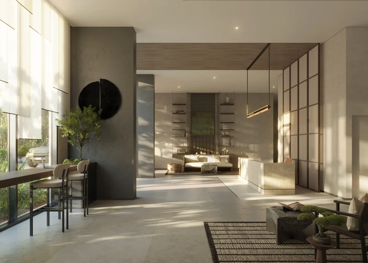 Render of the Sei Saadiyat lobby