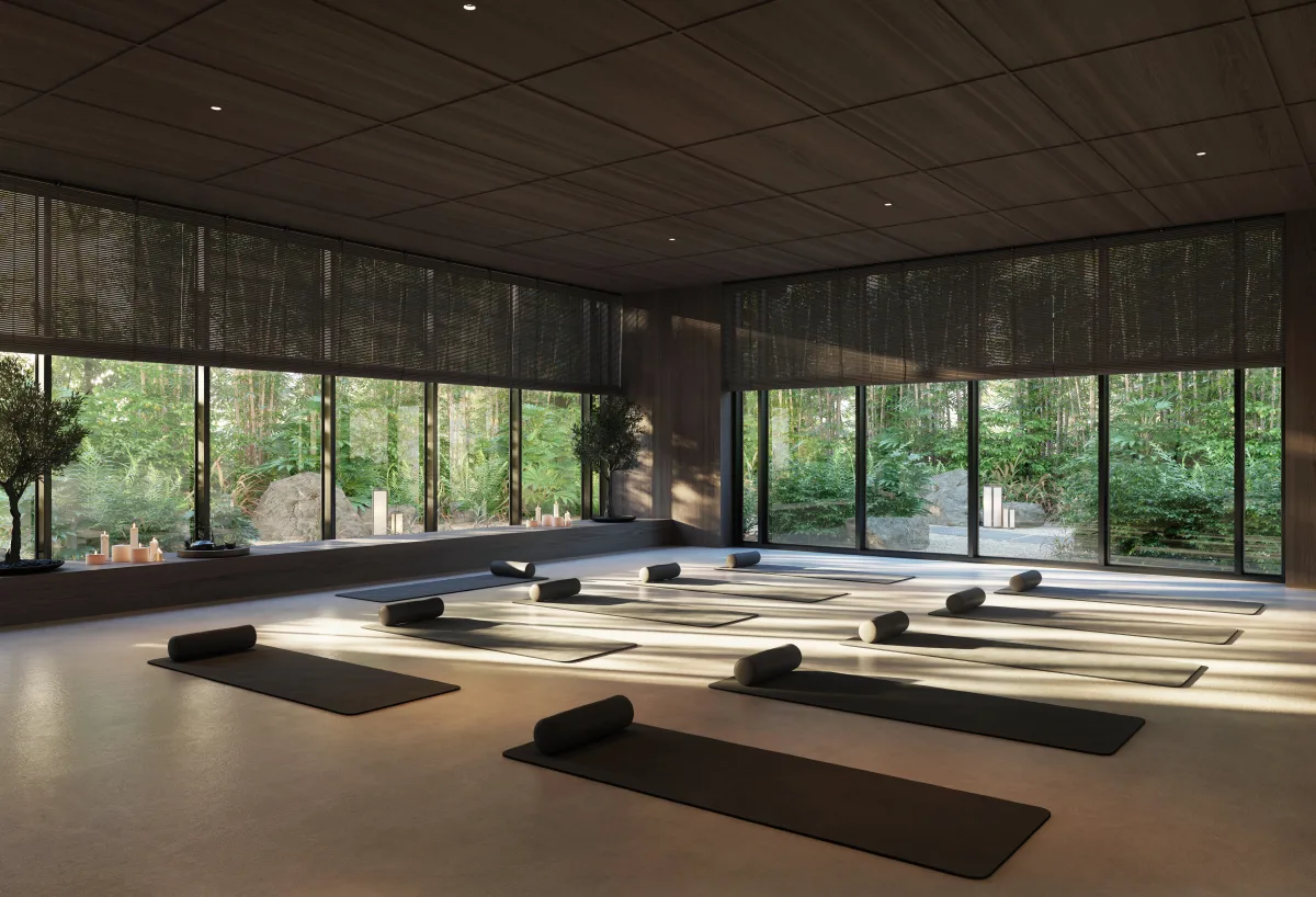 Render of a Sei Saadiyat mind and body studio