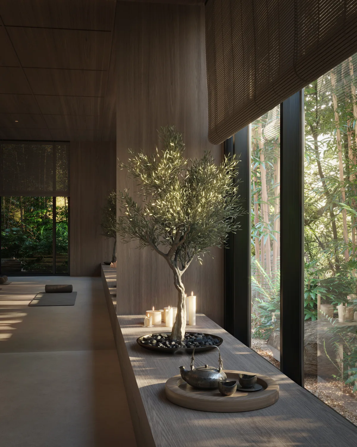 Render of a Sei Saadiyat mind and body studio, alternate view