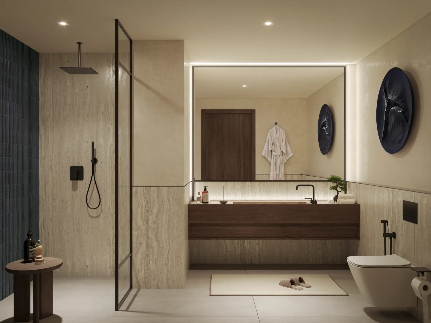 Render of a Sei Saadiyat Kanso Loft bathroom